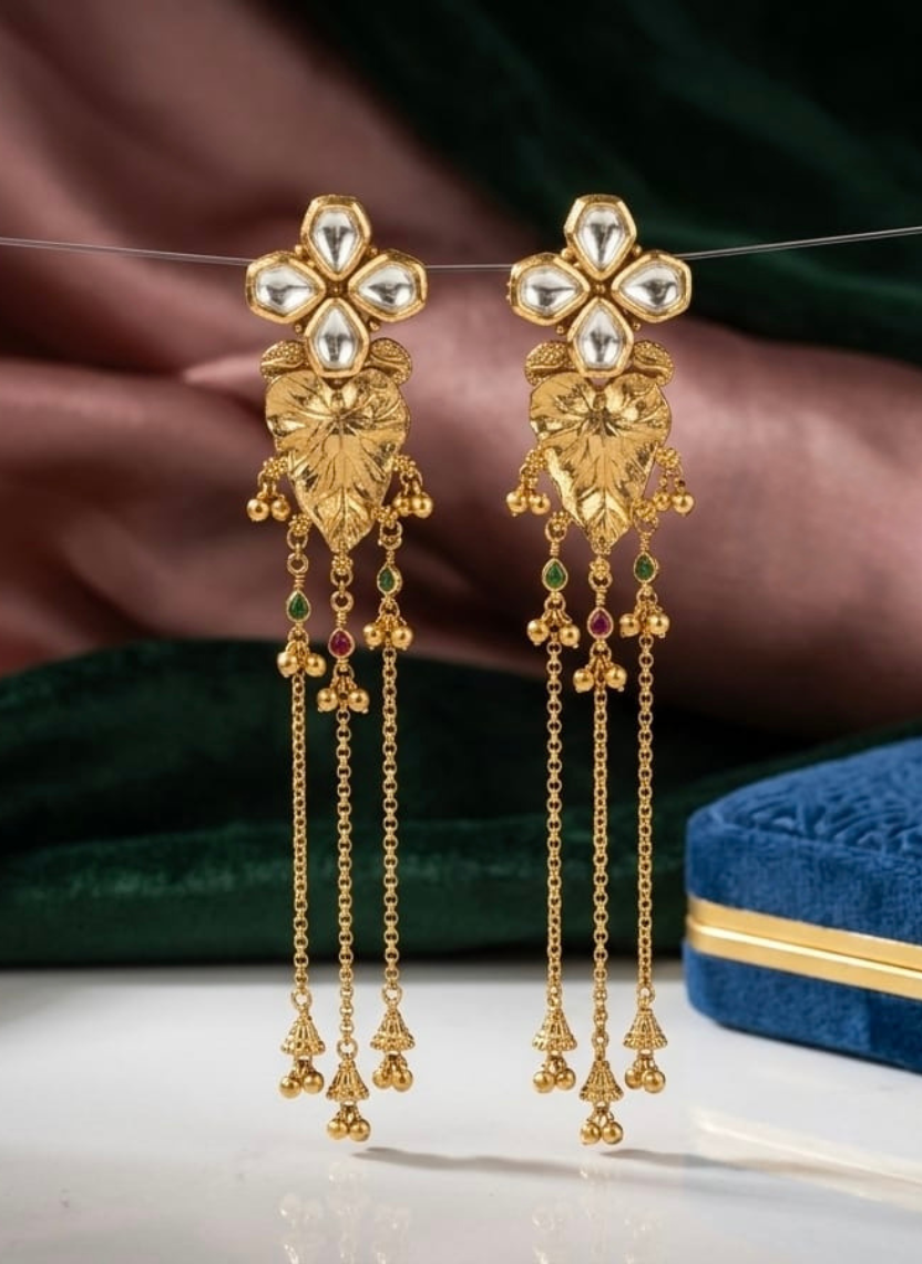 Floral Tassel Kashmiri Earring