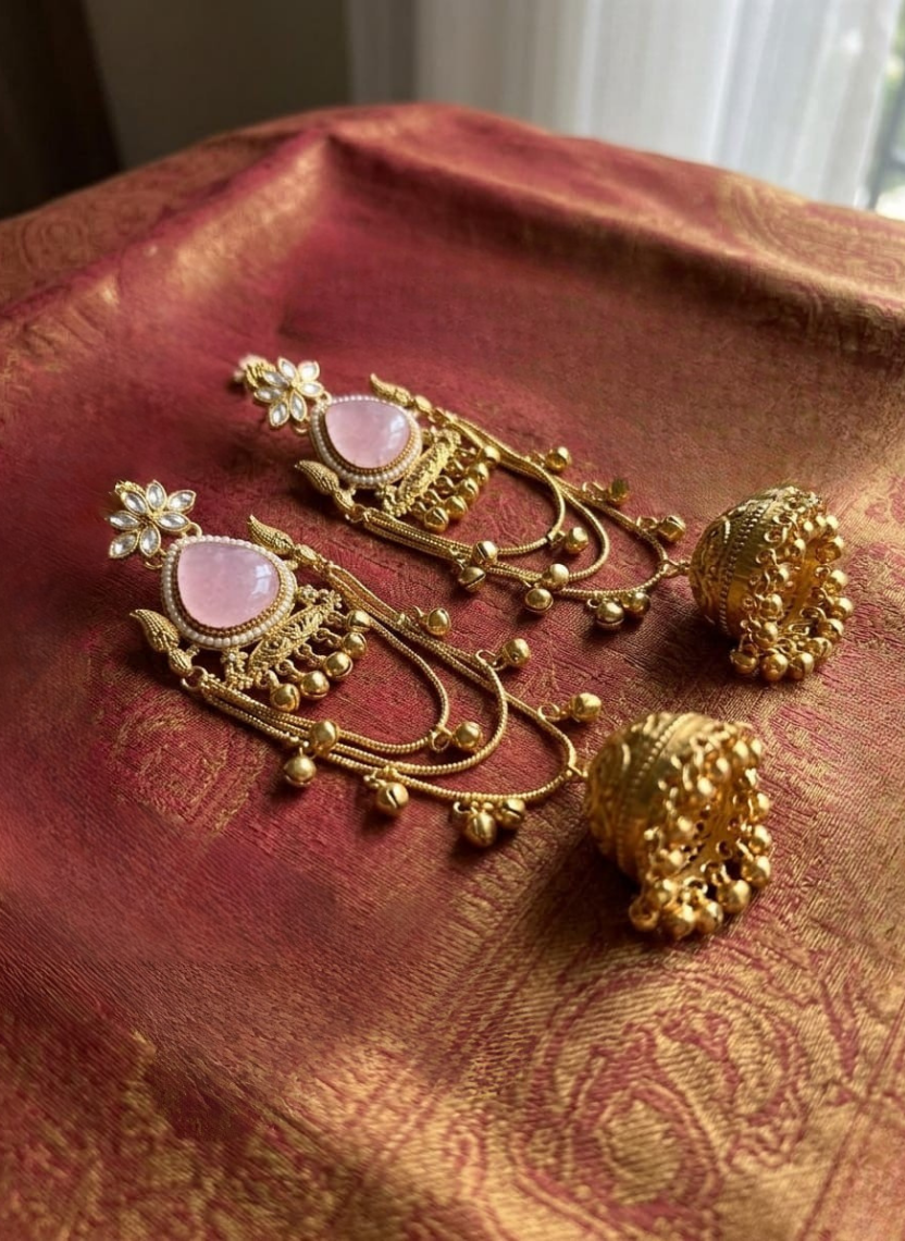 Rose Glow Kashmiri Earrings