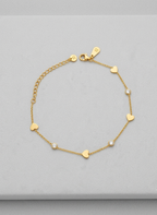 Golden Heart Crystal Anklet