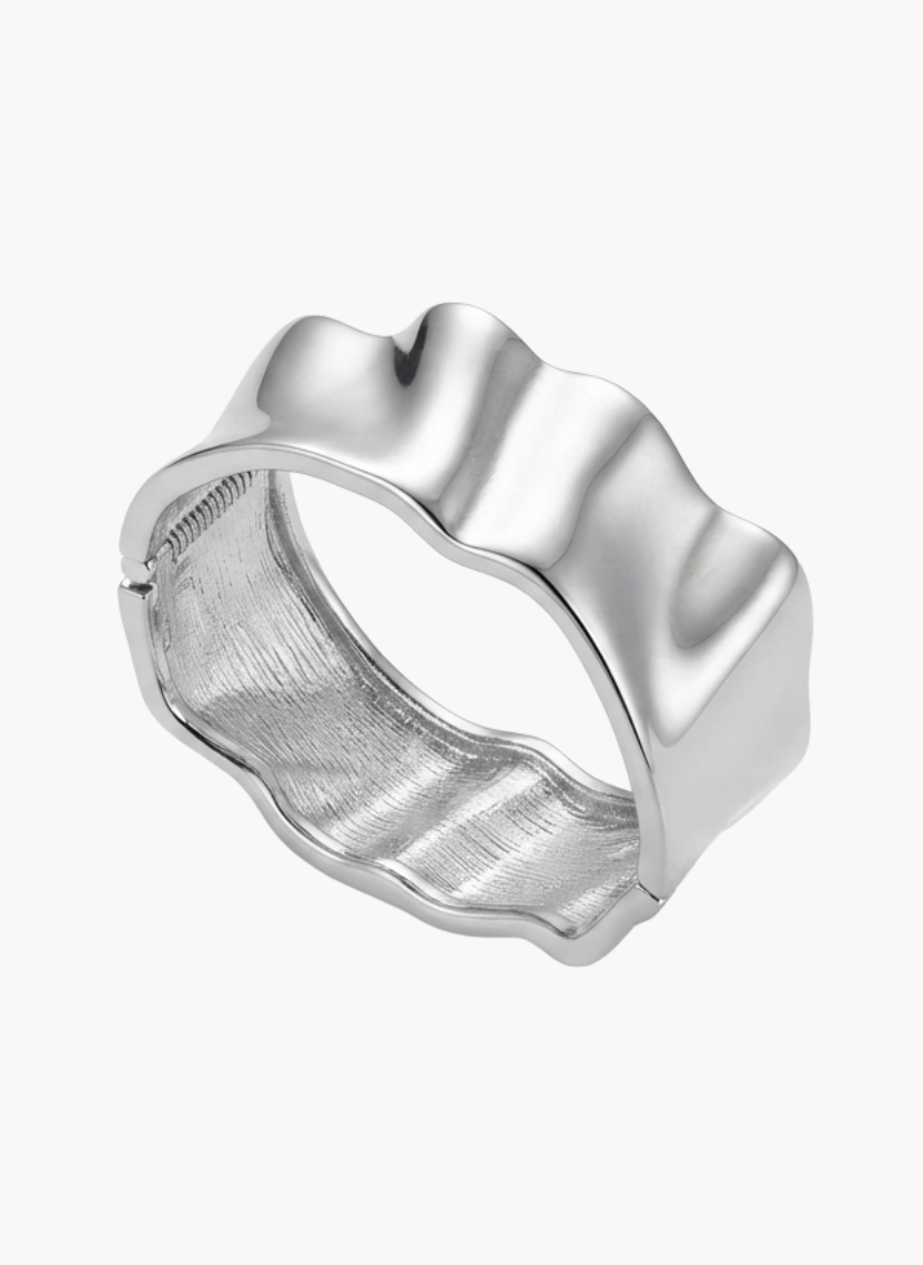 Wavy Silver Cuff Kada
