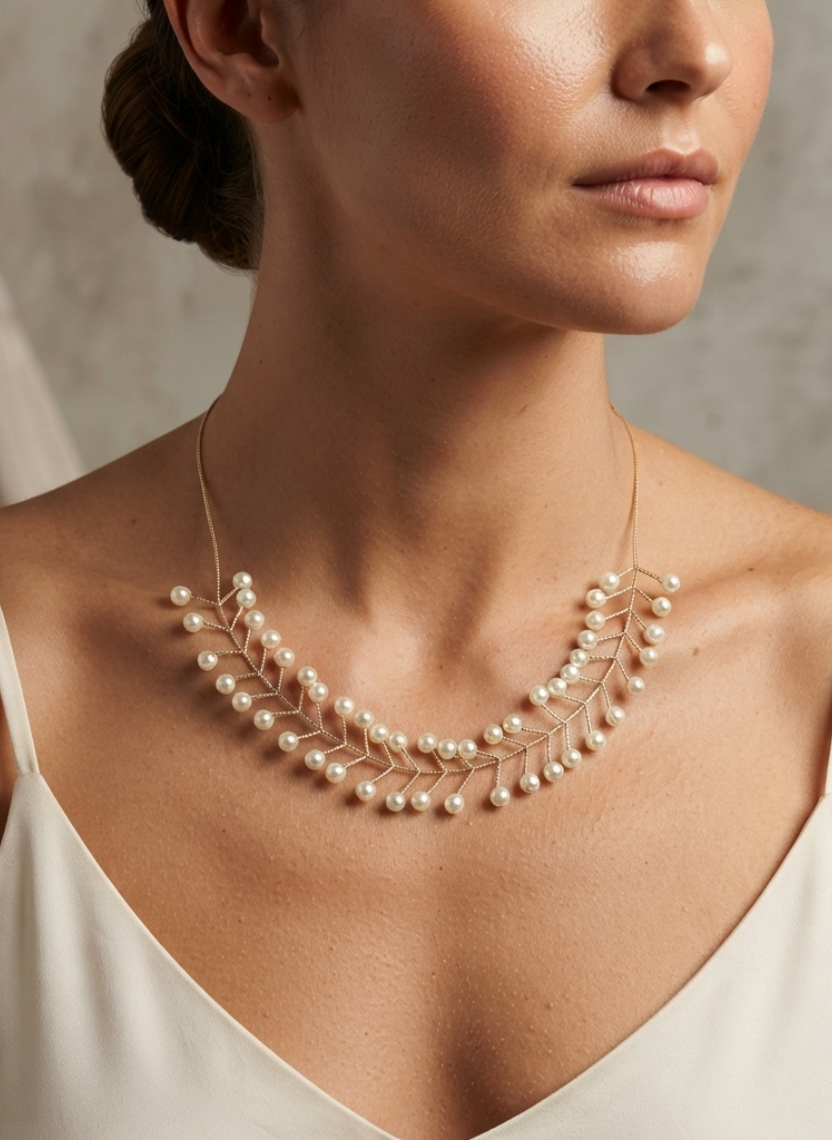 Pearl Branch Wire Necklace