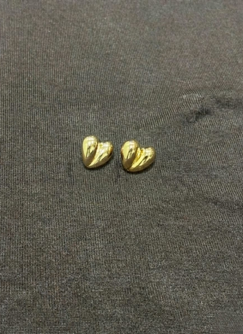 Golden Heart Stud Earrings