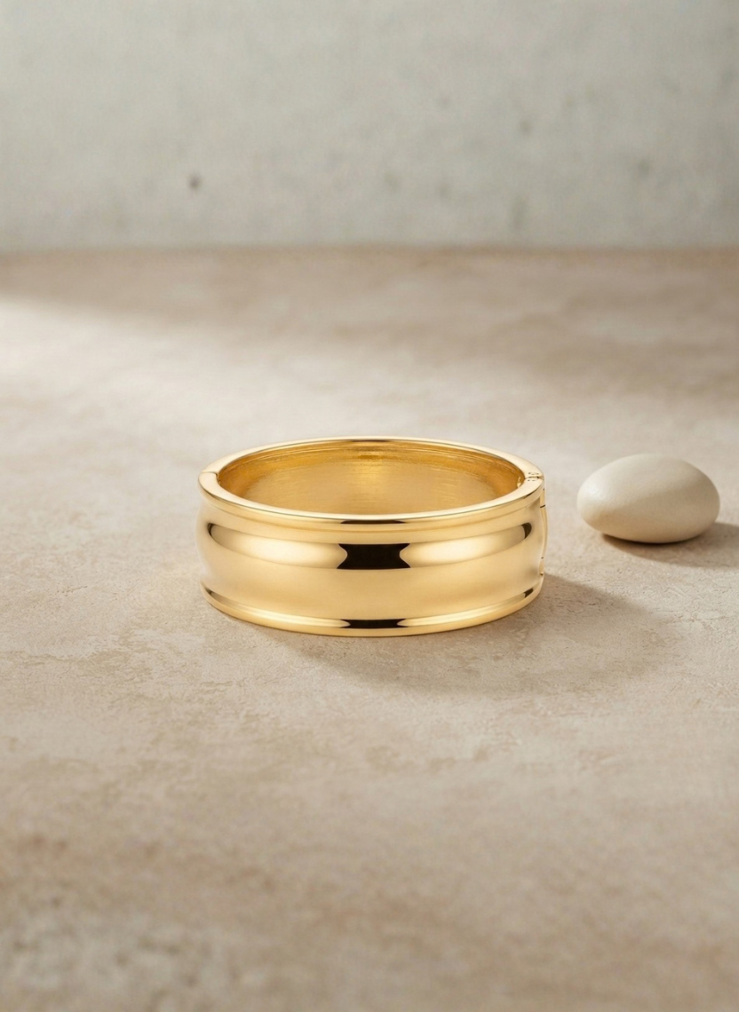 Gold Curved Cuff Kada