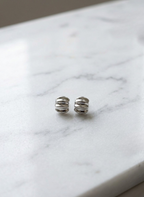 Silver Wave Stud Earrings