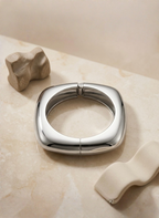 Bold Silver Square Hinged Kada