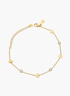 Golden Heart Crystal Anklet