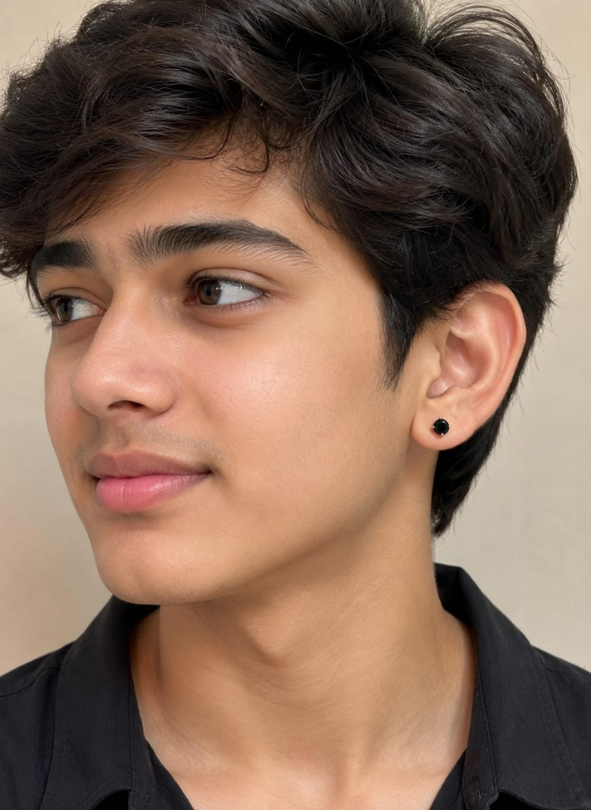 Eclipse Black Earring Men’s Earring