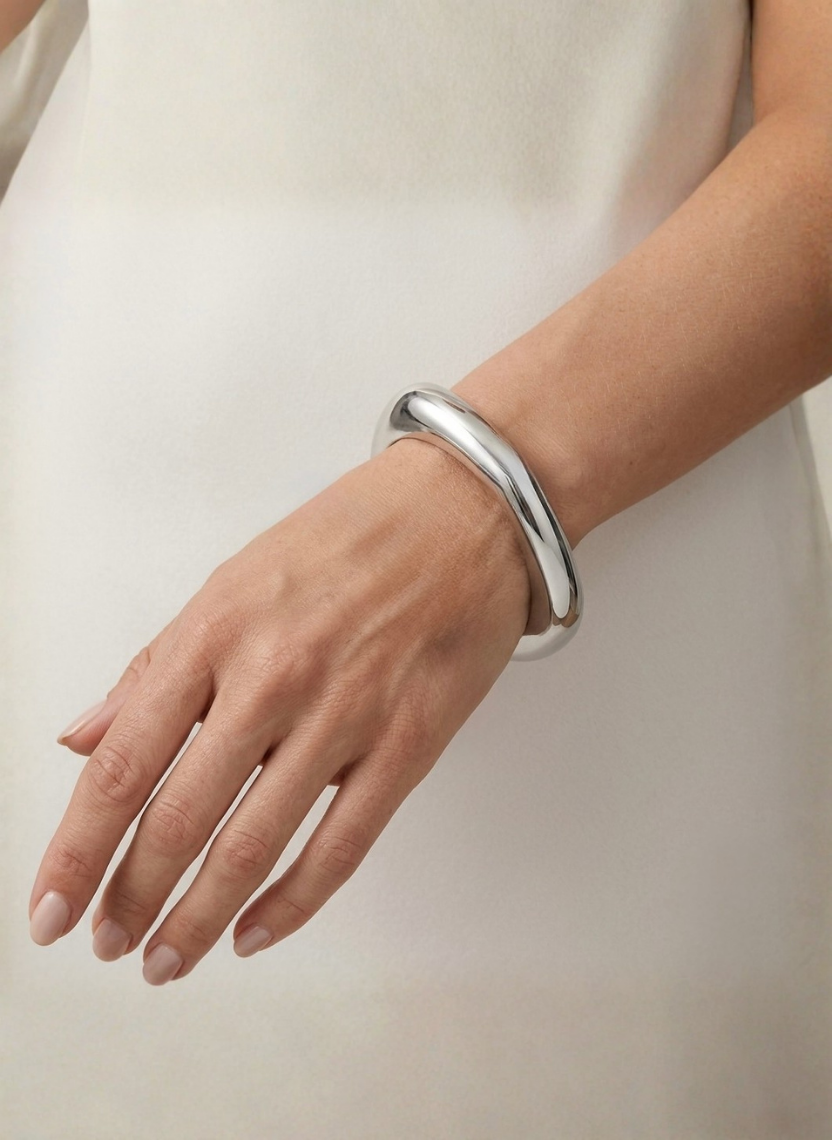 Bold Silver Square Hinged Kada