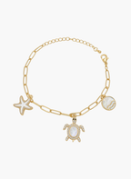 Gold Ocean Charm Bracelet