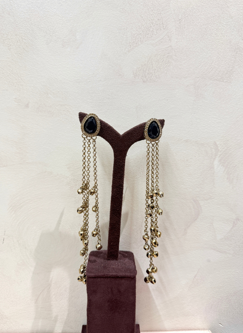 Black Stone Kashmiri Earring