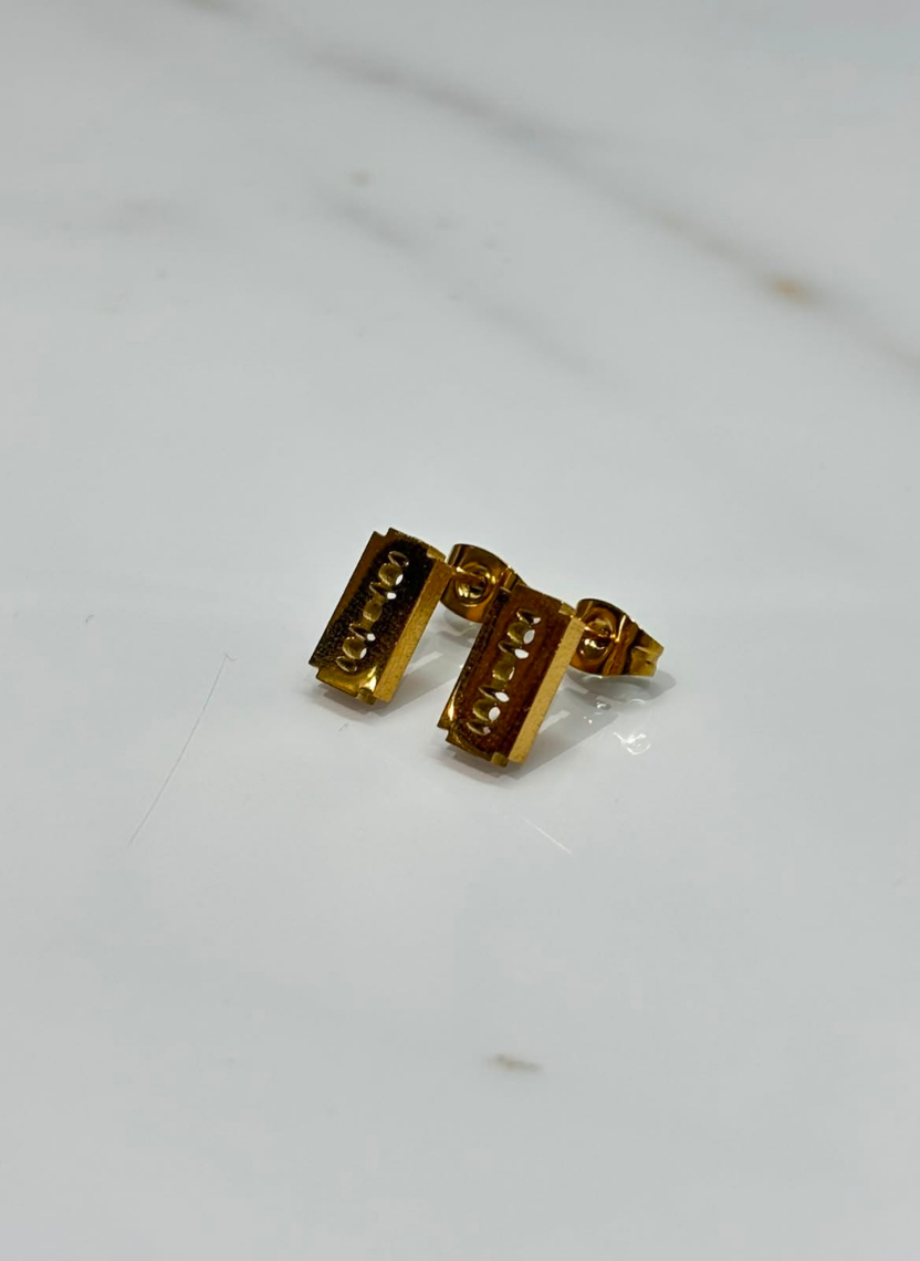 Golden Grid Earring Men’s Earring