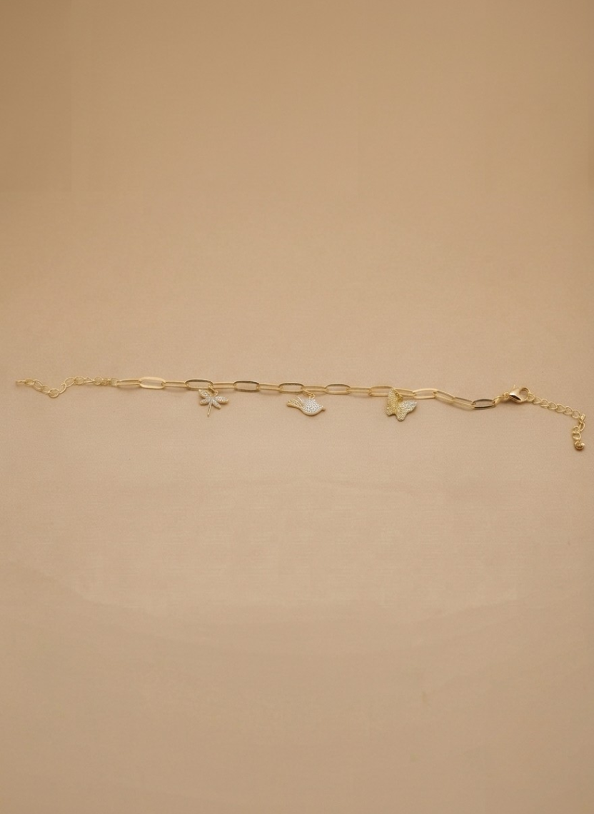 Gold Nature Charm Bracelet