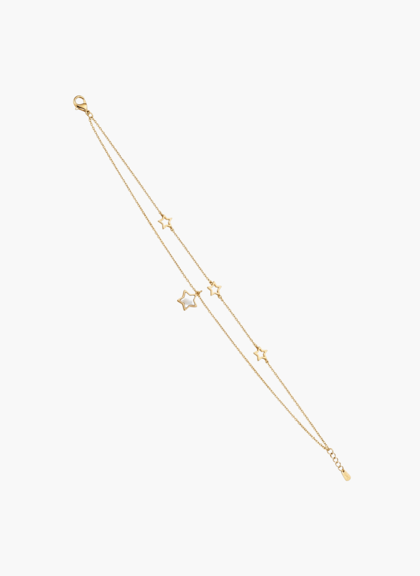 Gold Star Layered Anklet