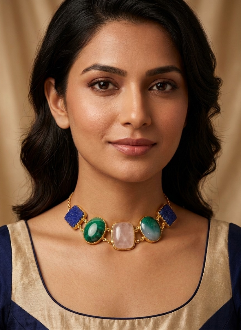 Raw Gemstone Choker Necklace