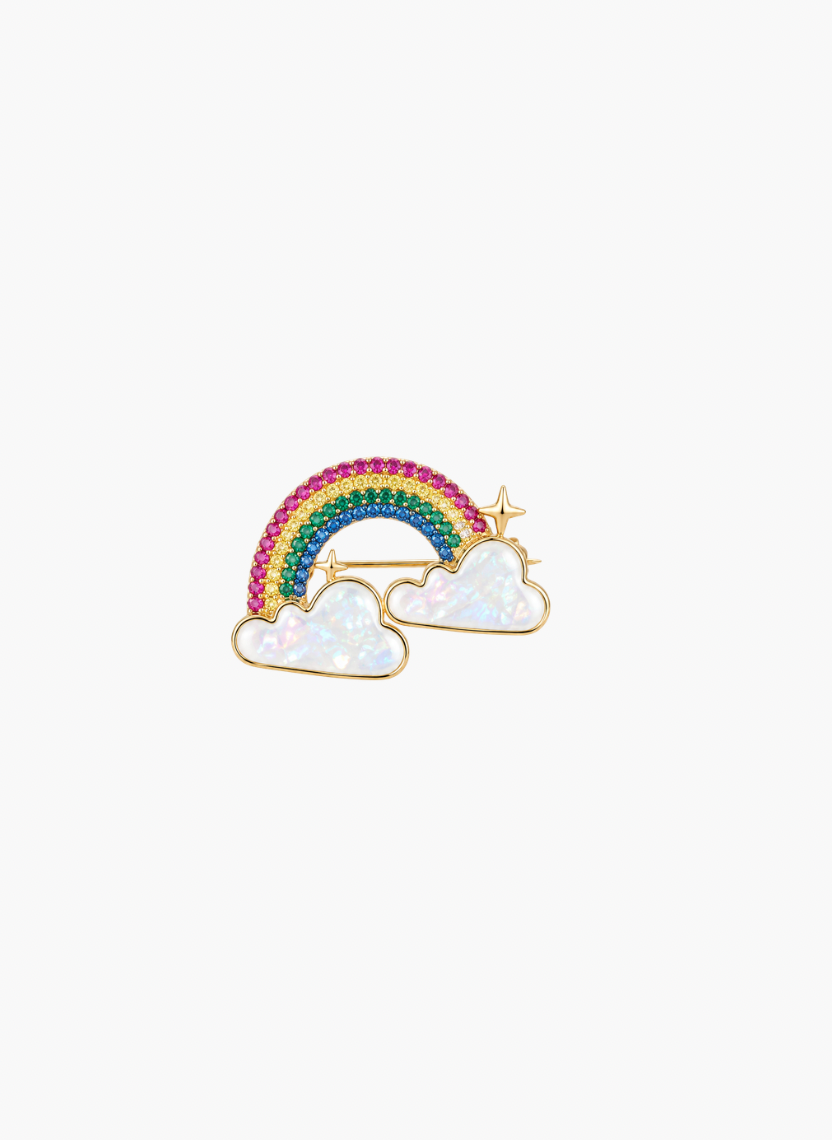 Rainbow Cloud Brooch
