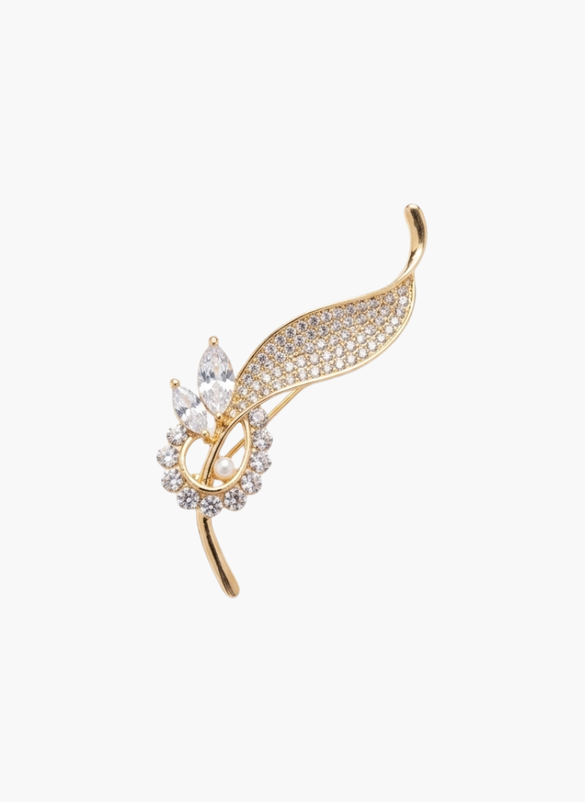 Orchid Leaf Brooch
