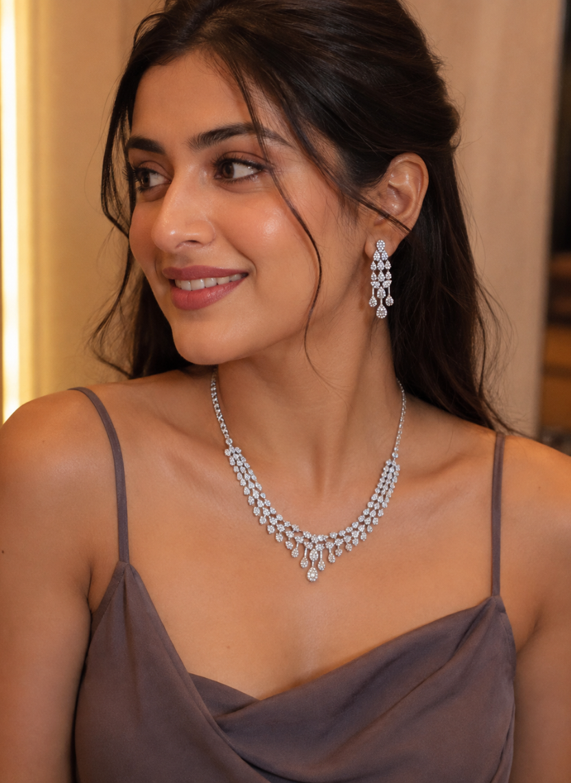 Sparkling Diamond Jewelry Set