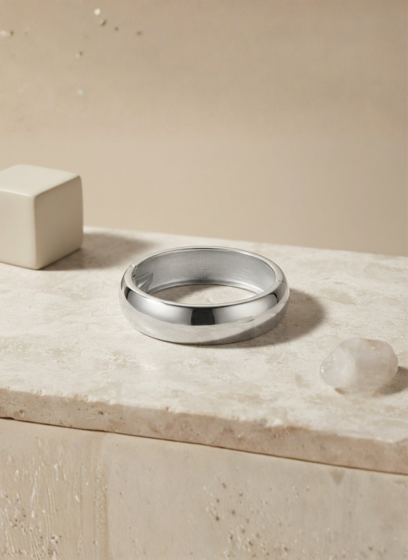 Silver Hinged Statement Kada