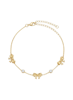 Delicate Gold Bow Charm Bracelet