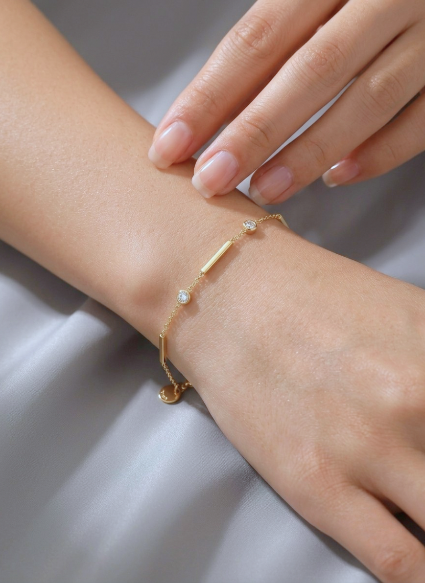 Gold Bar Crystal Bracelet