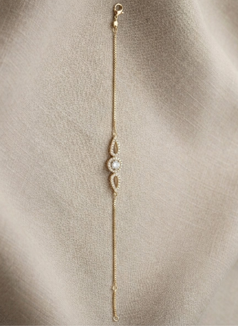 Gold Crystal Halo Bracelet
