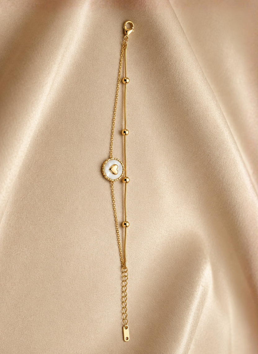 Gold Luna Heart Bracelet