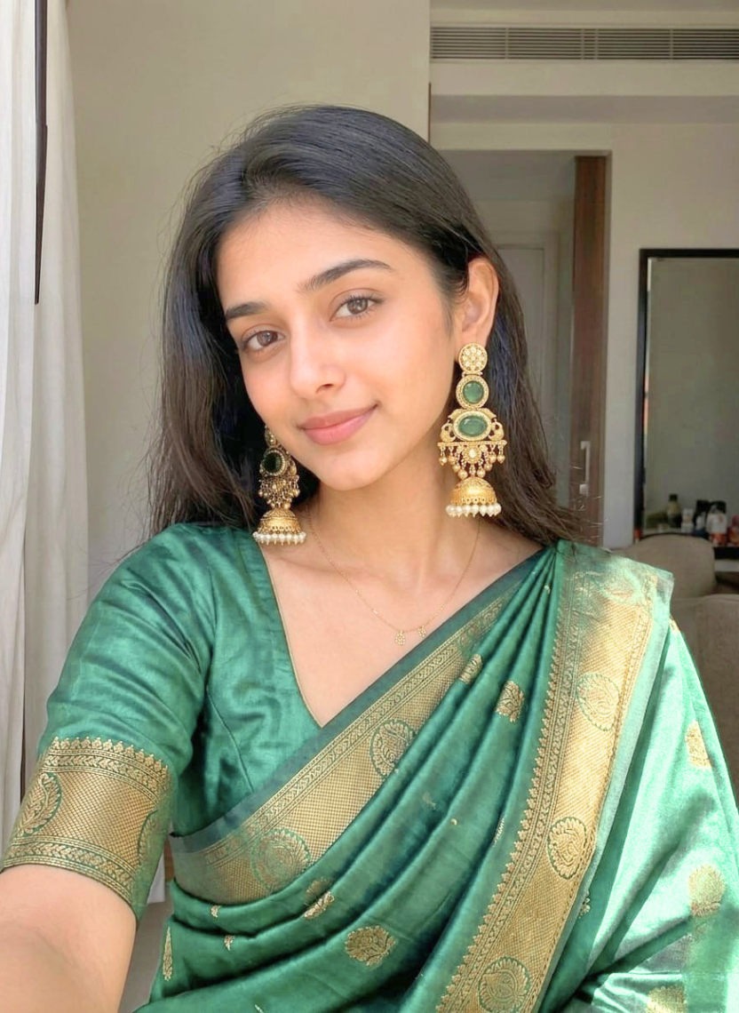 Kashmiri Royal Green Earrings