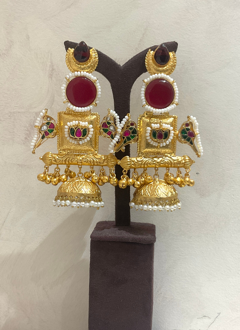 Golden Ruby Kashmiri Earring