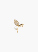 Elegant Ivory Leaf Brooch