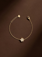 Gold Floral Charm Bracelet