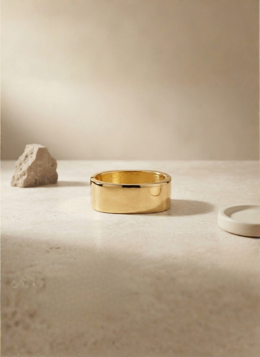 Polished Gold Wide Kada