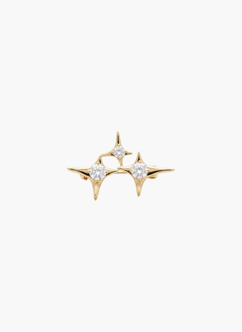 Sparkle Gold Star Crystal Brooch