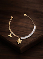 Gold Starfish Charm Bracelet