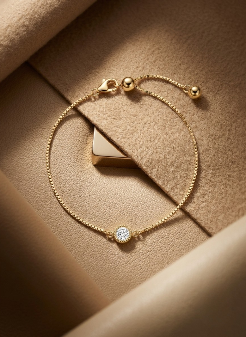 Gold Bezel Gemstone Bracelet