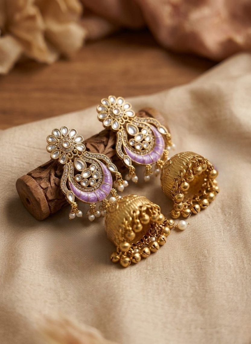 Royal Lavender Kashmiri Earring