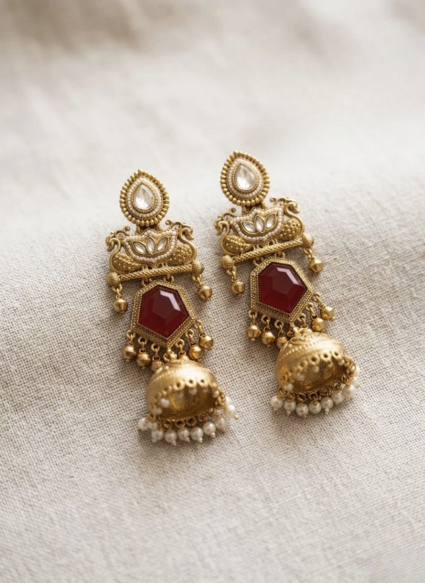 Royal Ruby Kashmiri Earring