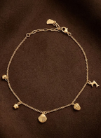 Gold Seashell Charm Anklet