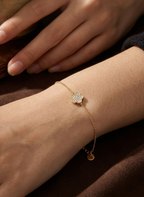 Gold Floral Charm Bracelet