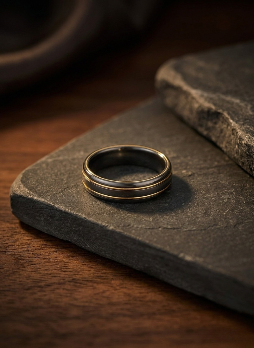 Midnight Edge Ring Men’s Ring