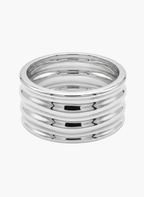 Silver Tiered Ribbed Kada
