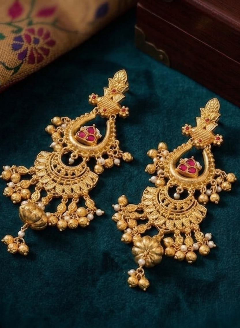Royal Ruby Kashmiri Earrings
