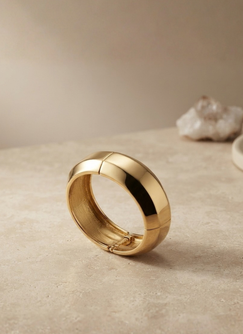 Gold Thick Hinge Kada
