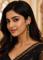 Black Stone Kashmiri Earring
