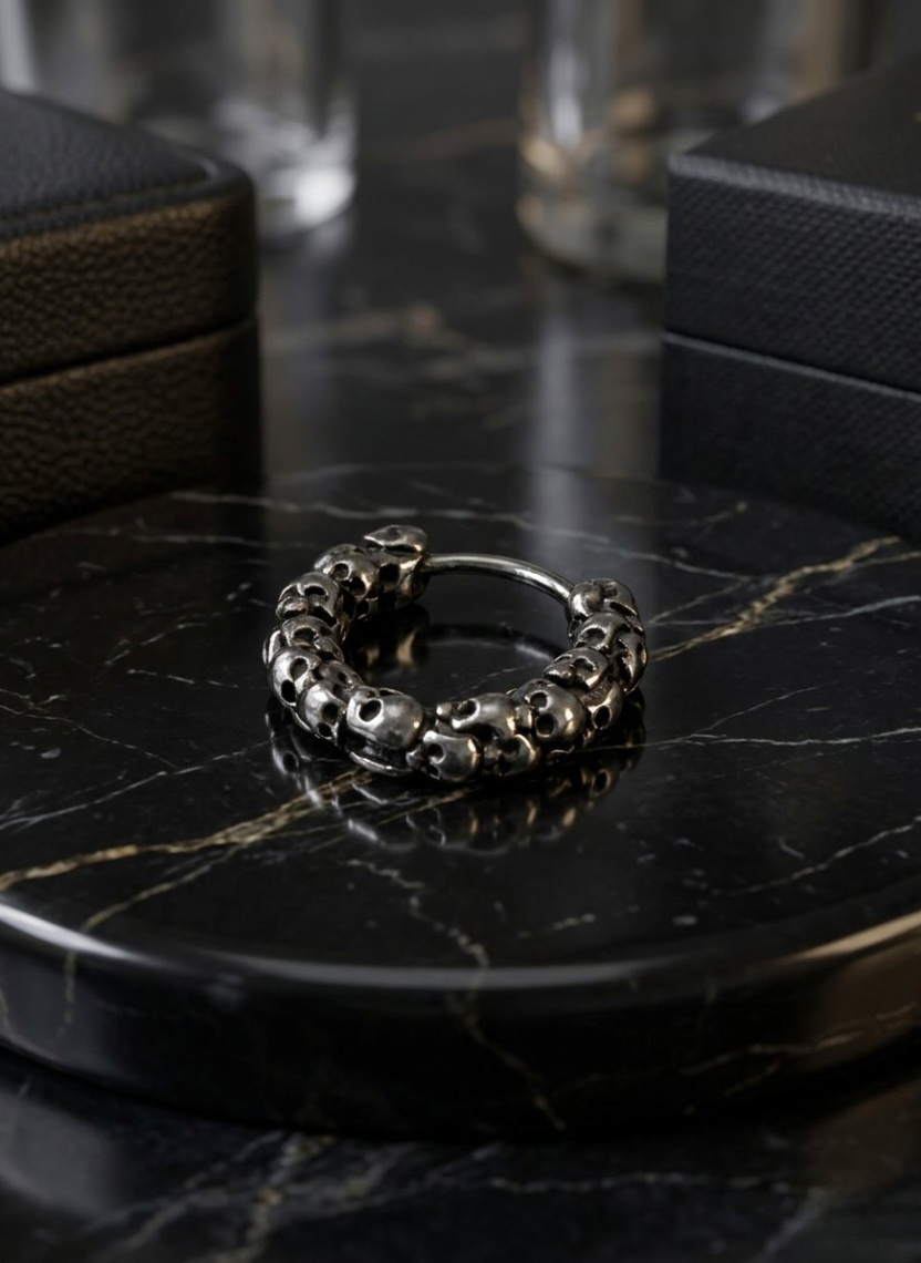 Orbit Stone Hoop Men’s Earring