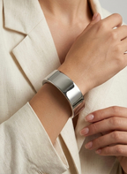 Silver Wide Hinge Kada
