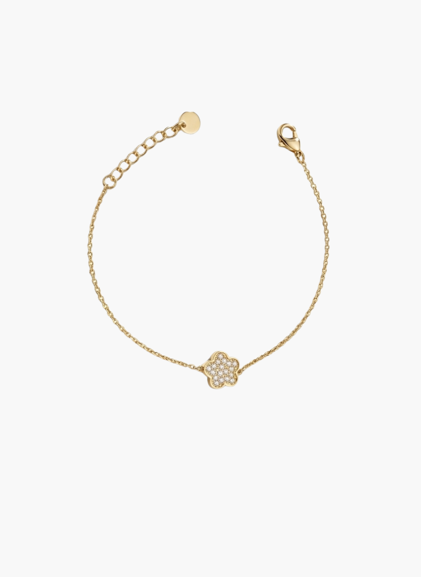 Gold Floral Charm Bracelet