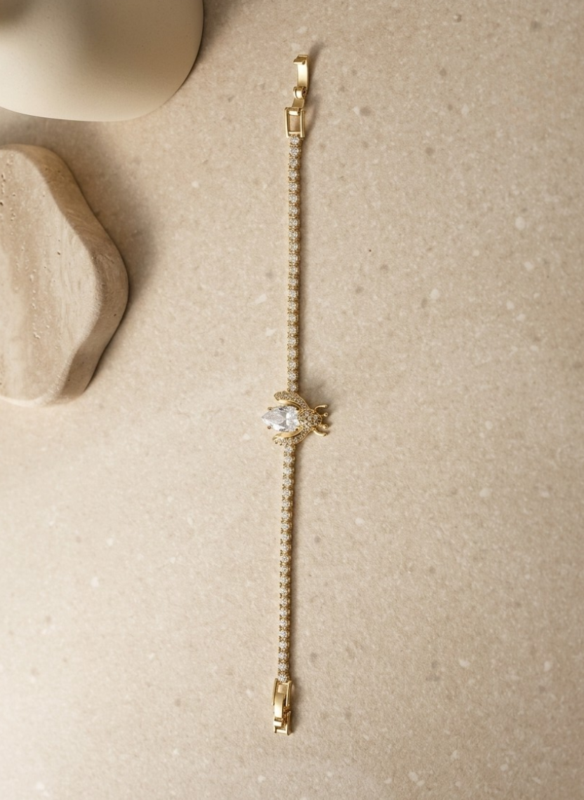 Gold Bee Tennis Bracelet