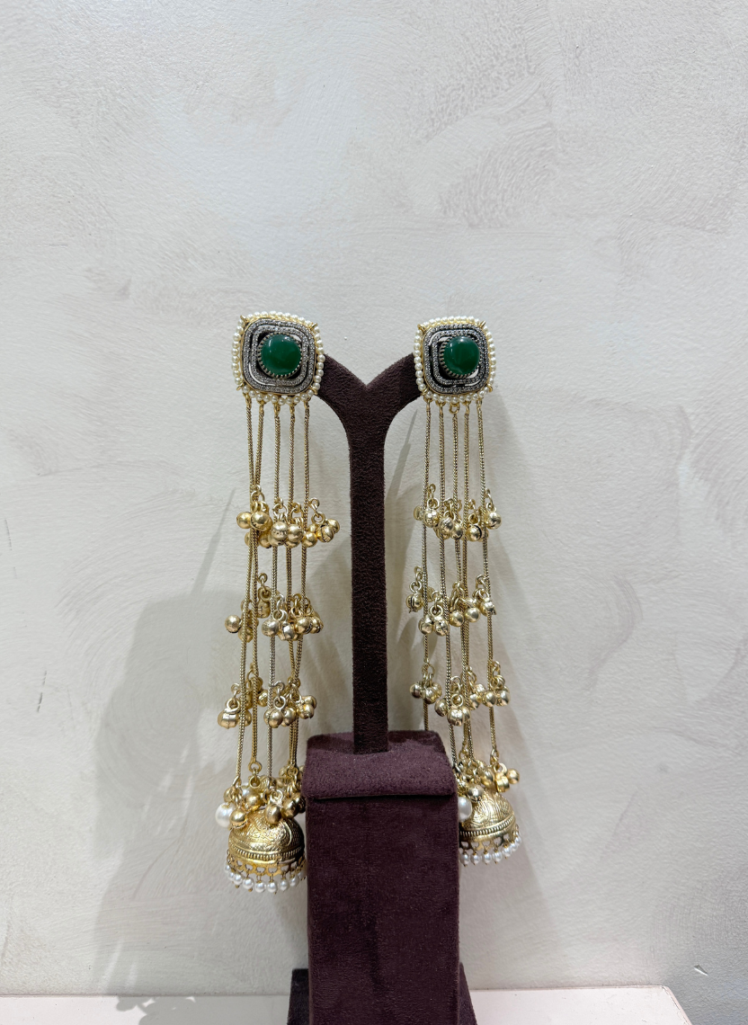 Green Stone Kashmiri Earring