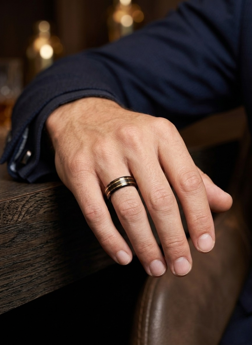 Midnight Edge Ring Men’s Ring