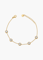 Gold Crystal Bezel Chain Bracelet